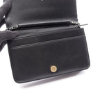 Chanel Shoulder Bag Quilted Black White Fabric Leather Chain Wallet — view 4
