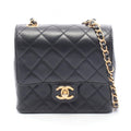 Chanel Shoulder Bag Quilted Small Flap Black Leather Chain