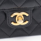 Chanel Shoulder Bag Quilted Small Flap Black Leather Chain — view 8
