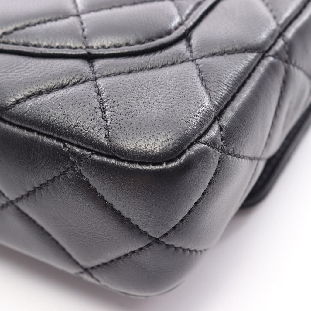 Chanel Shoulder Bag Mini Quilted Black Lambskin Chain — view 7