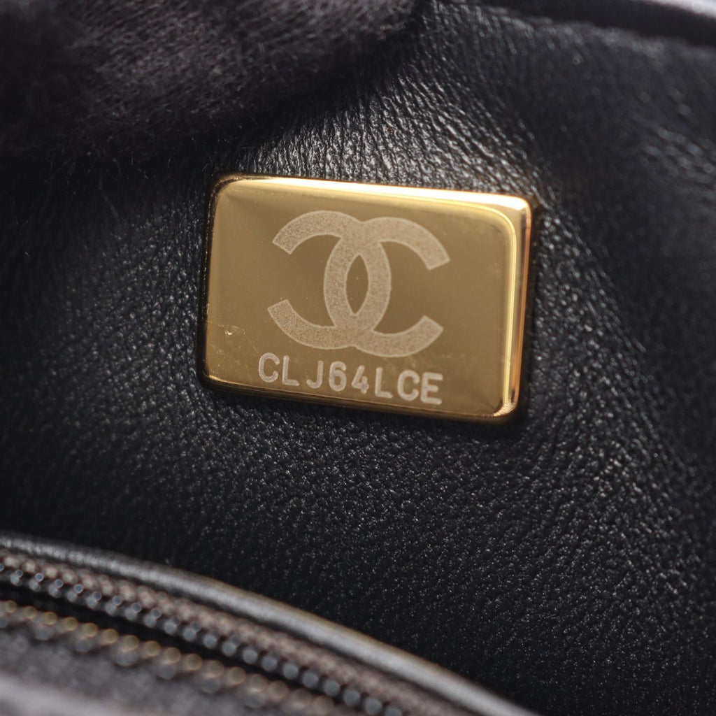 Chanel Shoulder Bag Mini Quilted Black Lambskin Chain — view 5