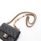 Chanel Shoulder Bag Mini Quilted Black Lambskin Chain — view 8