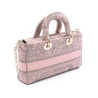 Dior Handbag Lady D-joy 2-Way Pink Gray Canvas — view 2