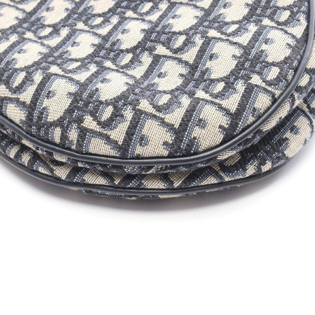 Dior Handbag Saddle Oblique Navy Canvas Leather — view 7