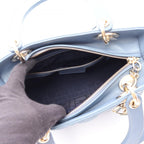 Dior Handbag Lady Dior Cannage 2-Way Blue Leather Tote — view 3