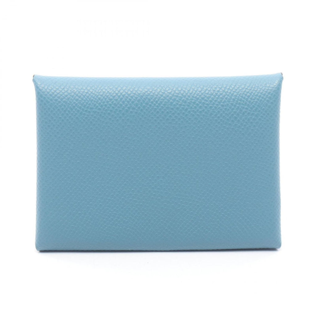 Hermes Coin Case Calvi Duo New Blue Jean Leather Calf