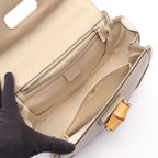 Gucci Handbag New Bambbu 2-Way Gray Leather Hand — view 3