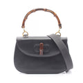 Gucci Handbag Vintage Bamboo 2-Way 000 46 Navy Leather Shoulder