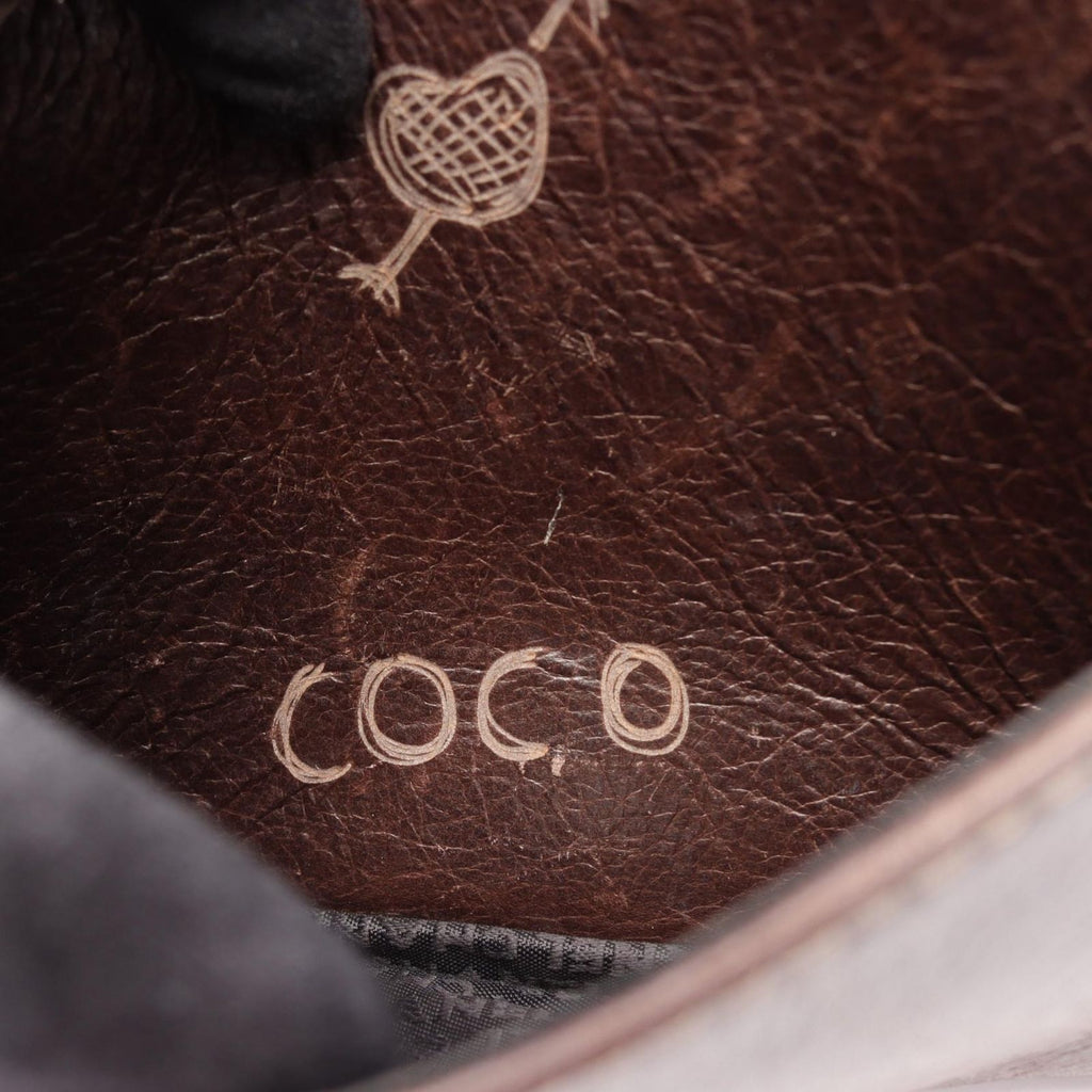 Chanel Shoulder Bag CC Logo Icon Motif Limited Dark Brown Leather Chain — view 6
