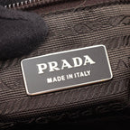Prada Shoulder Bag Canapa Soft Beige Orange Canvas Leather Triangle Logo — view 4