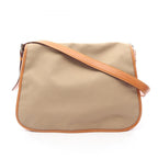 Prada Shoulder Bag Canapa Soft Beige Orange Canvas Leather Triangle Logo