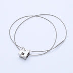 Hermes Cage D'h Cube Wire Necklace Silver — view 2