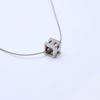 Hermes Cage D'h Cube Wire Necklace Silver — view 4