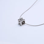 Hermes Cage D'h Cube Wire Necklace Silver — view 3