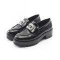Chanel Loafers CC Logo Black Leather