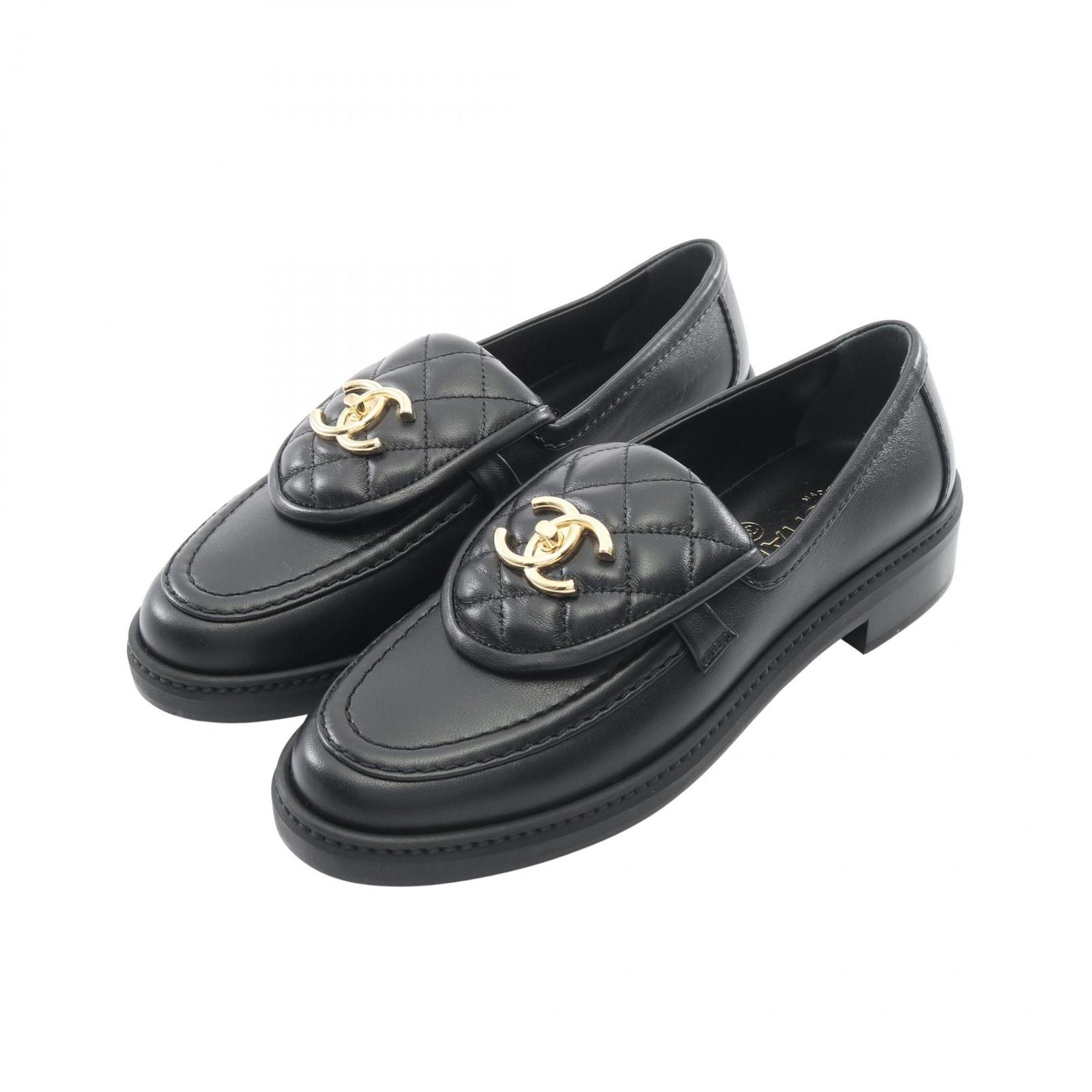 Chanel Loafers Quilted Turnlock Lambskin