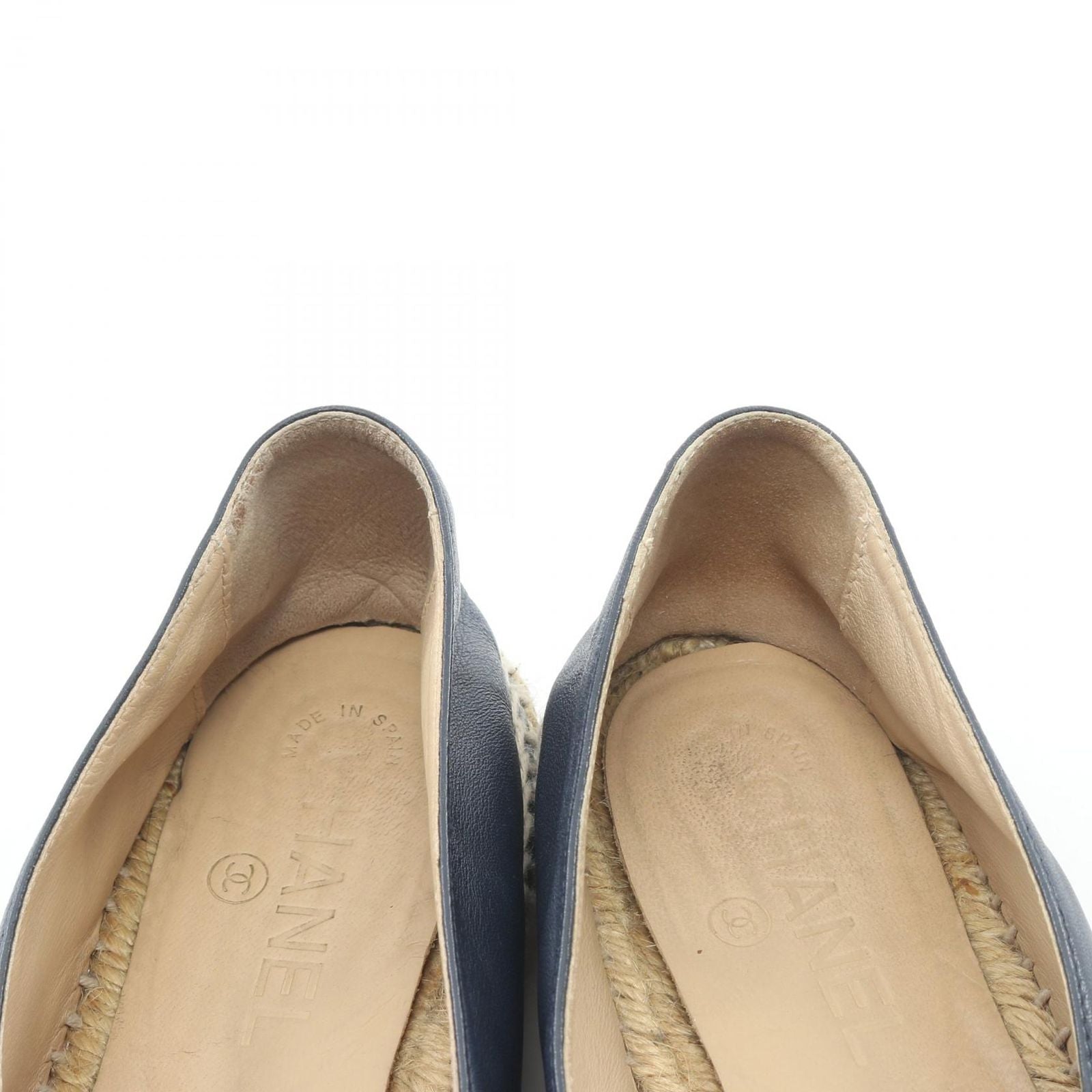 Chanel CC Logo Espadrilles Slip on Leather Shoes — view 9
