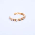 Chanel CC Logo Bangle Faux Pearl Gold Metal Rhinestone Bracelet — view 4