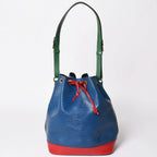 Louis Vuitton Epi Noe Tricolor Drawstring Shoulder Bag Toledo Blue Castilian