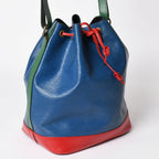 Louis Vuitton Epi Noe Tricolor Drawstring Shoulder Bag Toledo Blue Castilian — view 3