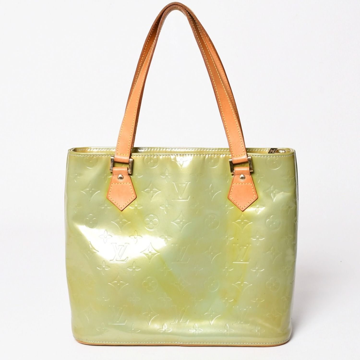 Louis Vuitton Monogram Vernis Houston Green Handbag Gold