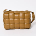 Bottega Veneta Padded Cassette Shoulder Bag Intrecciato Lambskin Brown Gold — view 2
