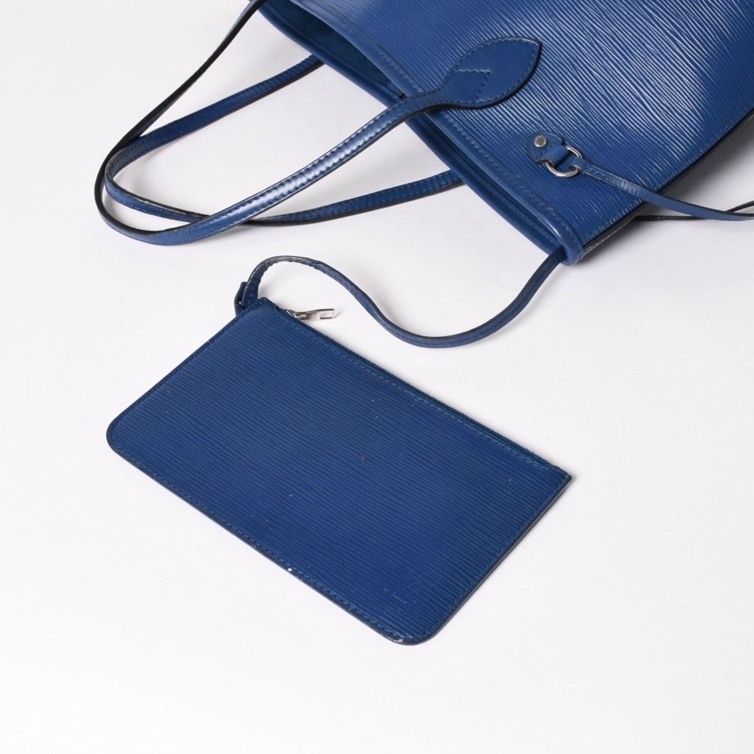 Louis Vuitton Tote Bag Neverfull PM Epi Blue Silver — view 5