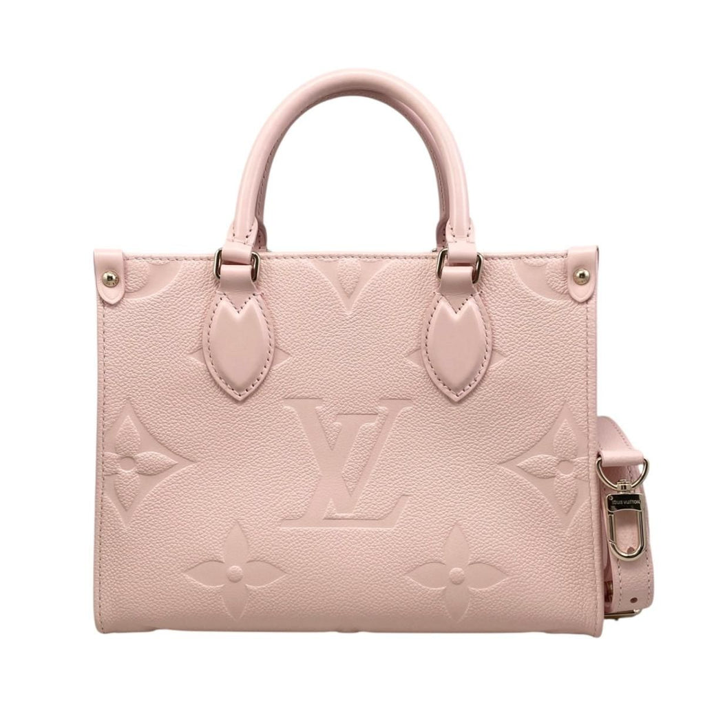 Louis Vuitton Shoulder Bag On The Go PM Monogram Empreinte Pink Pearl