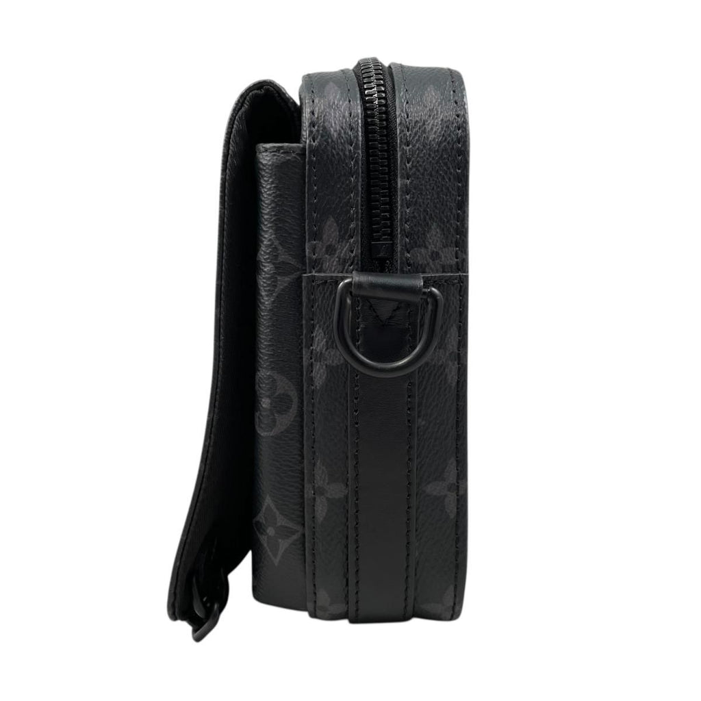 Louis Vuitton Shoulder Bag Steamer Messenger Monogram Eclipse Black — view 3