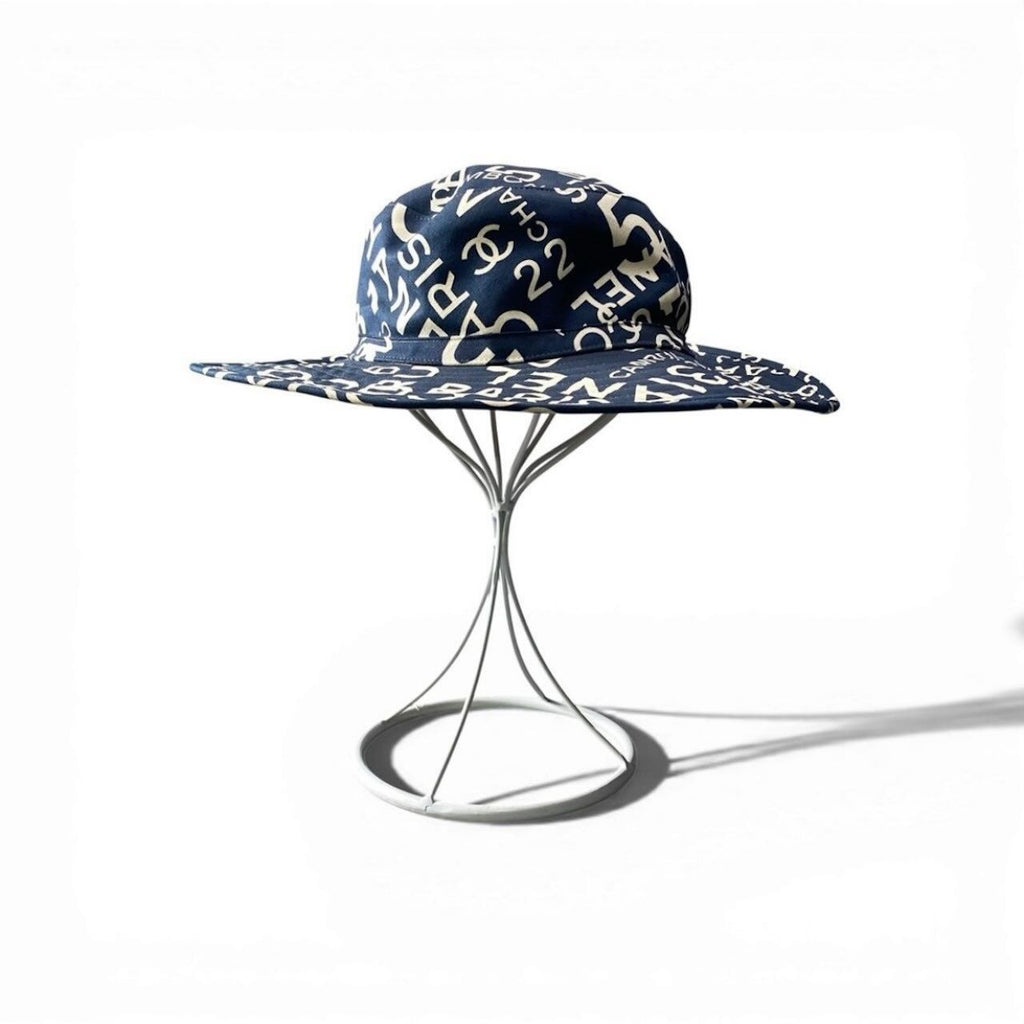 Chanel by Sea Logo CC Bucket Hat Navy Cotton — view 2