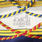 Hermes Carre 90 Grande Tenue Horse Formal Wear Scarf All Over Pattern Logo Navy — view 5