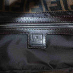 Fendi Zucca Pattern Mamma Bucket Shoulder Bag Canvas Leather Interlocking Logo — view 4