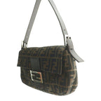 Fendi Zucca Pattern Mamma Bucket Shoulder Bag Canvas Leather Interlocking Logo — view 2