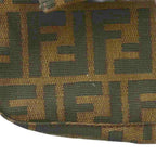Fendi Zucca Pattern Mamma Bucket Shoulder Bag Canvas Leather Interlocking Logo — view 9