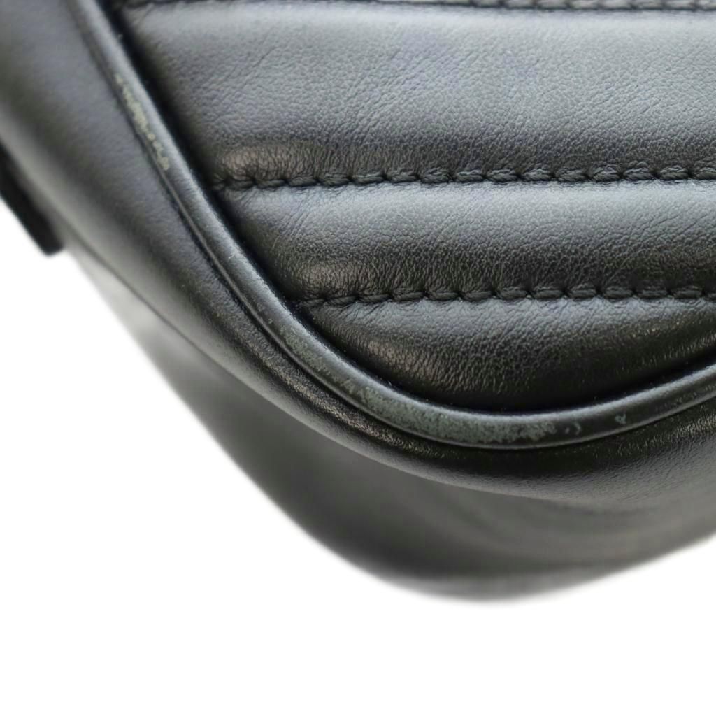 Gucci GG Marmont Small Camera Bag Chain Leather Interlocking Logo Bicolor Black — view 7