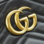 Gucci GG Marmont Small Camera Bag Chain Leather Interlocking Logo Bicolor Black — view 8