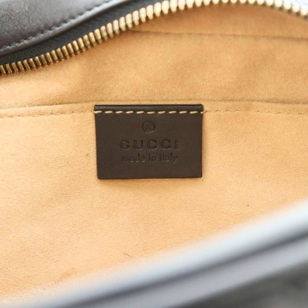 Gucci GG Marmont Small Camera Bag Chain Leather Interlocking Logo Bicolor Black — view 4