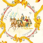 Hermes Scarf Carre 90 Plumes Et Grelots Feather and Bell Silk Navy Ivory Yellow — view 3