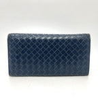 Bottega Veneta Bifold Wallet Intrecciato Leather Blue — view 2