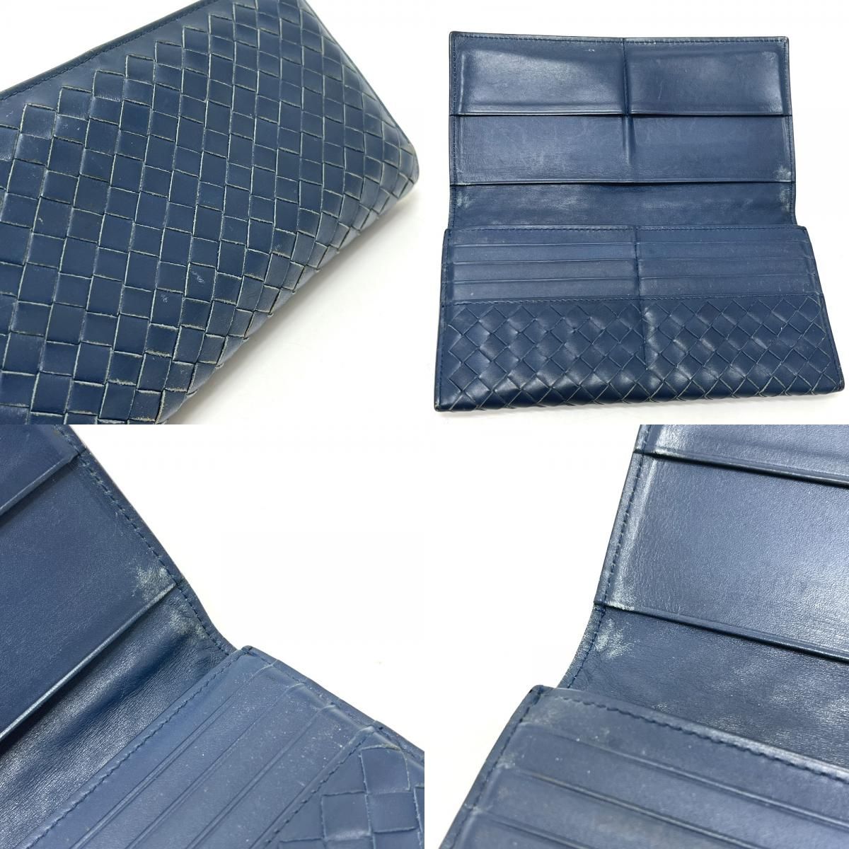 Bottega Veneta Bifold Wallet Intrecciato Leather Blue — view 7