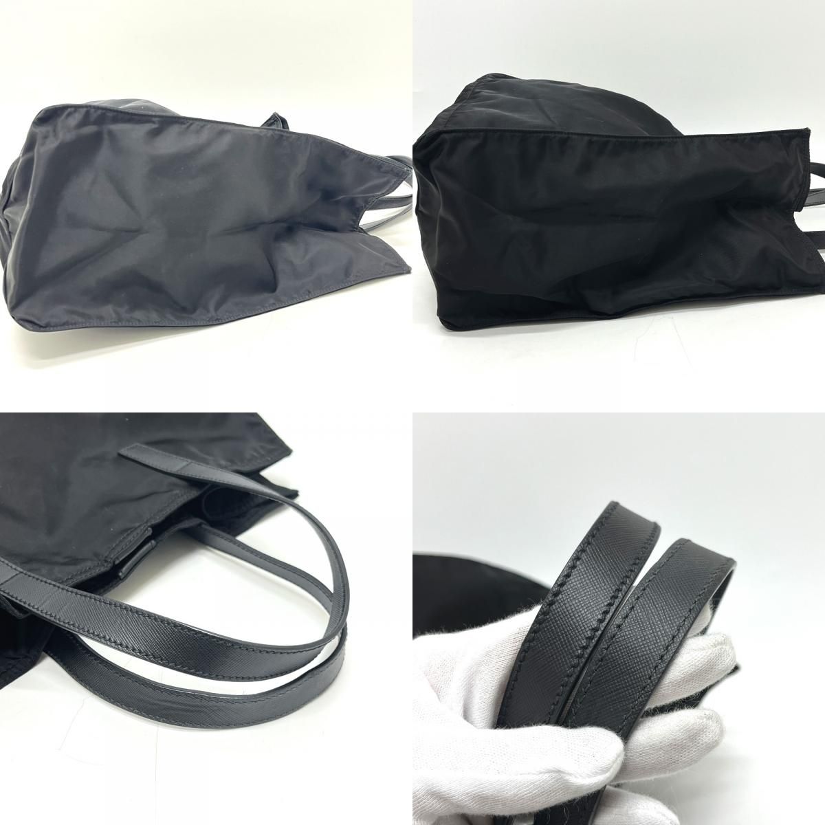 Prada Tote Logo Car Motif Nylon Black — view 8