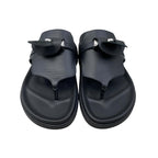 Hermes Sandals Empir 37 Kelly Buckle Leather Black Silver — view 3