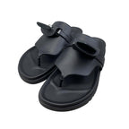 Hermes Sandals Empir 37 Kelly Buckle Leather Black Silver