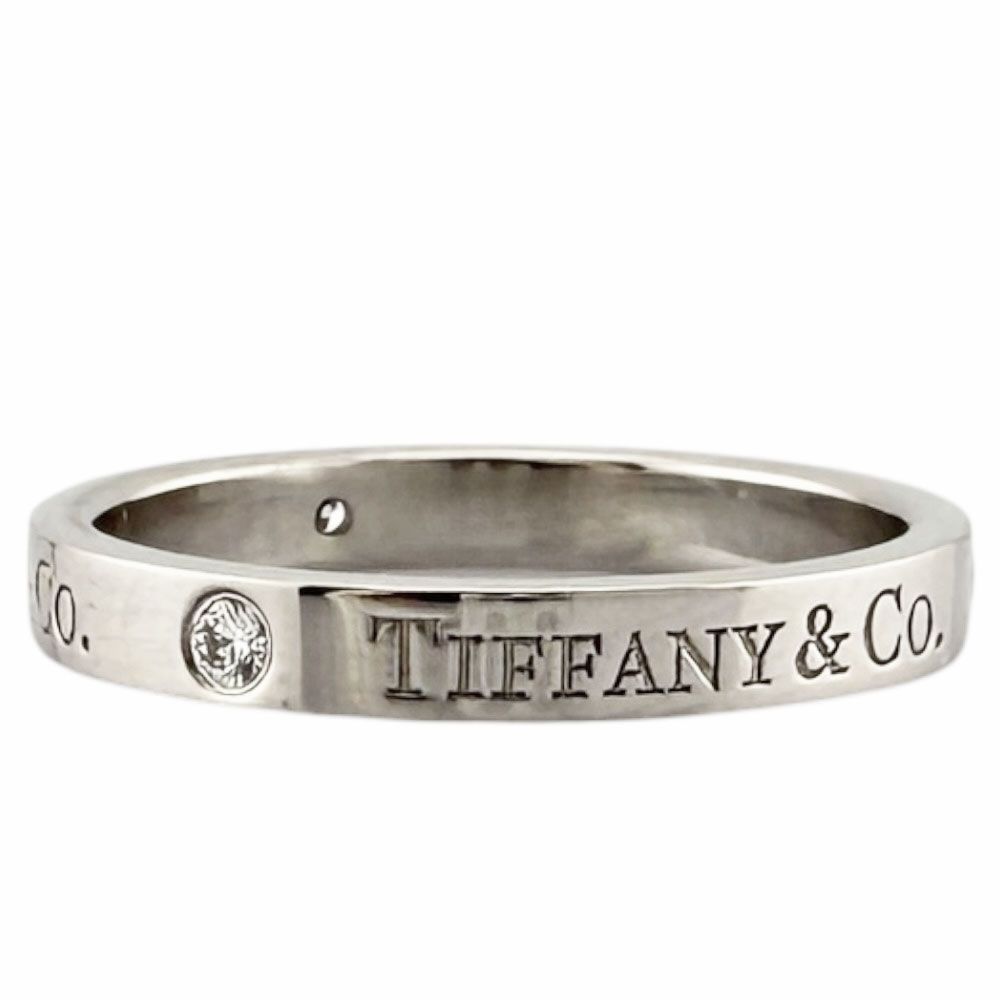 Tiffany & Co Flat Band Ring Platinum Diamond — view 6