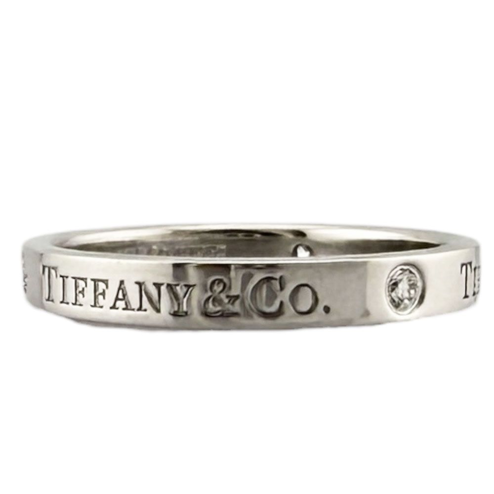Tiffany & Co Flat Band Ring Platinum Diamond — view 4