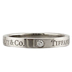 Tiffany & Co Flat Band Ring Platinum Diamond — view 3