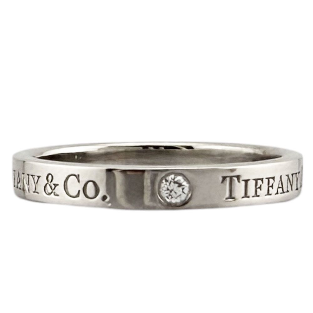 Tiffany & Co Flat Band Ring Platinum Diamond — view 3