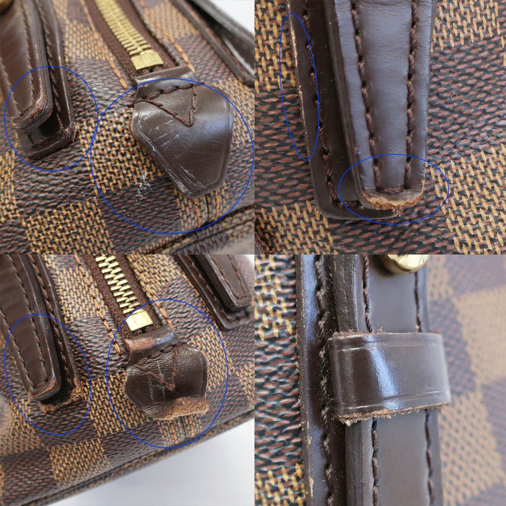 Louis Vuitton Heaven Cabas Rivington Tote Shoulder Bag Damier Ebene Gold Leather — view 9