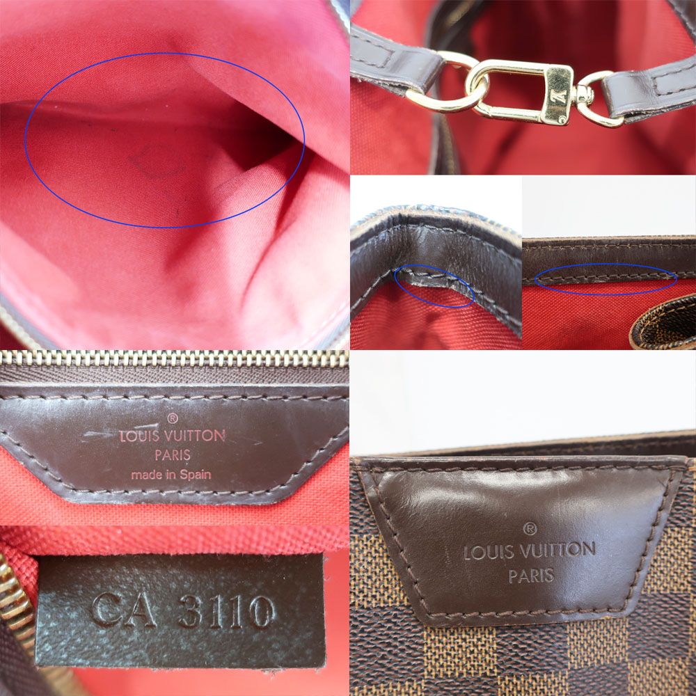 Louis Vuitton Heaven Cabas Rivington Tote Shoulder Bag Damier Ebene Gold Leather — view 7