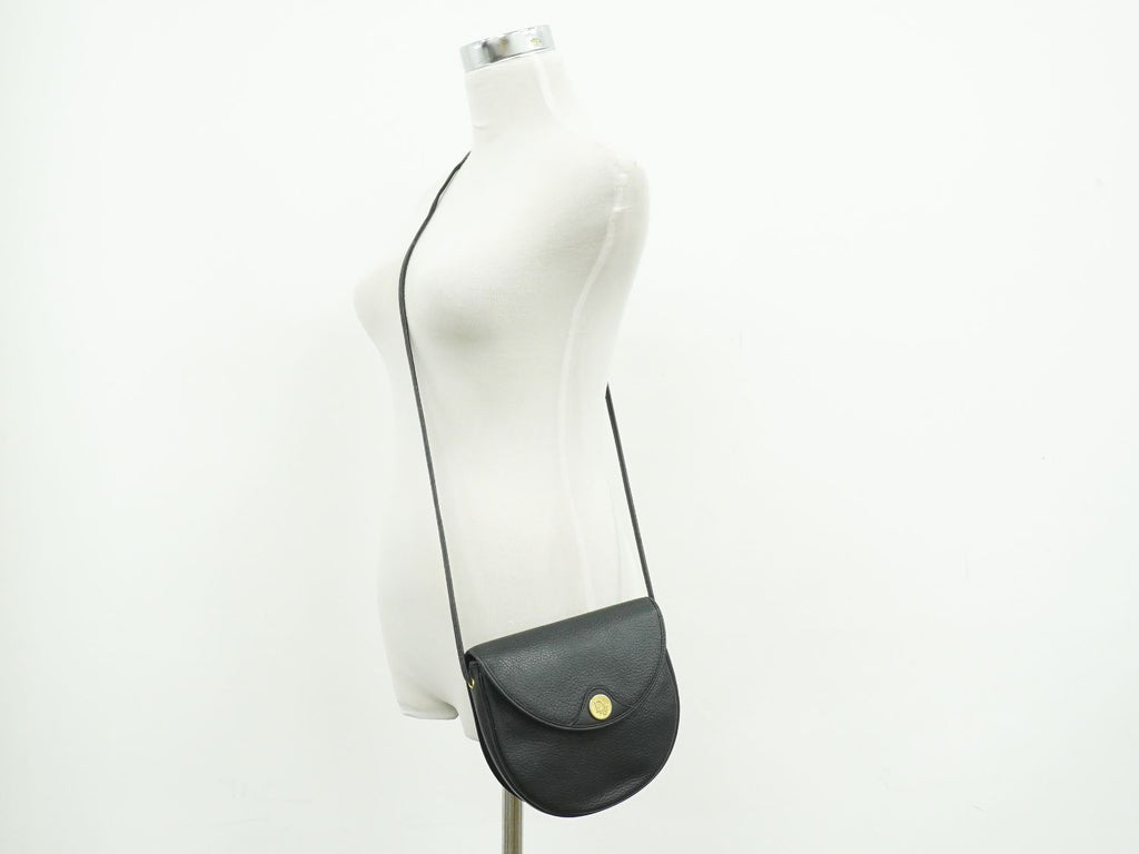 Dior Leather Shoulder Bag Pochette Black — view 6
